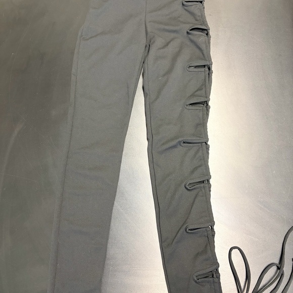 Fashion Nova Black Crisscross Lace-Up Leggings - Picture 3 of 5